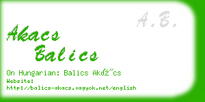 akacs balics business card